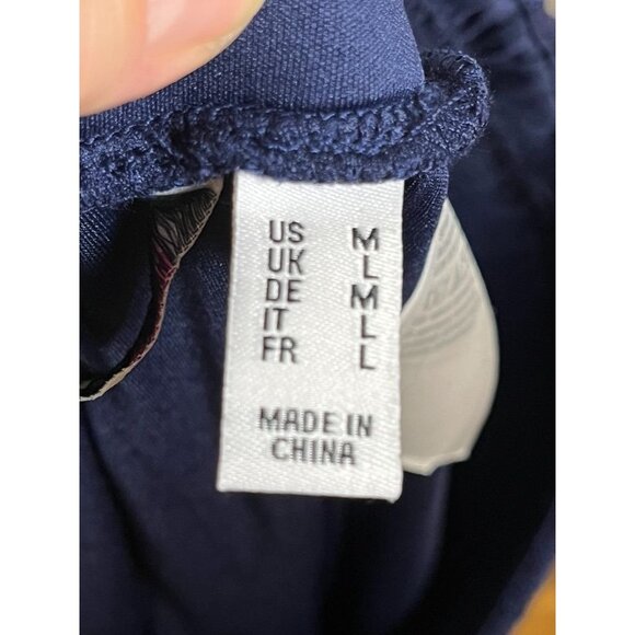 Floral Lace Wide Leg Pant M Blue Boho Hippie Indie Folk Western Classic Chic 80s - Picture 2 of 10